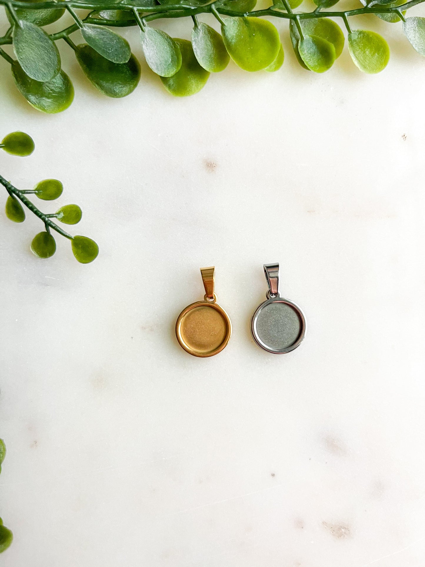 Stainless Steel 12mm Round Bezel Pendants