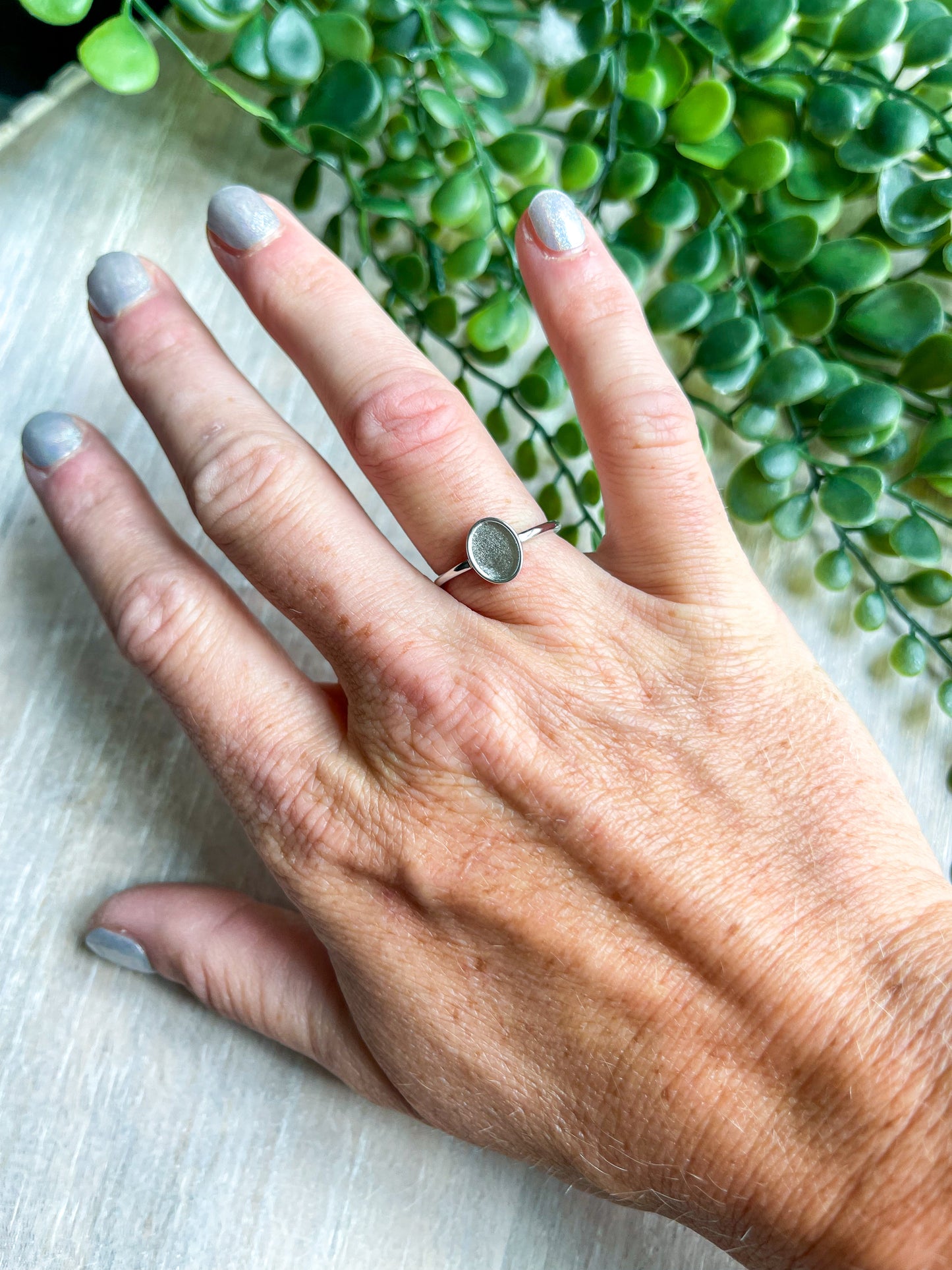 925 Sterling Oval 6x8mm Ring