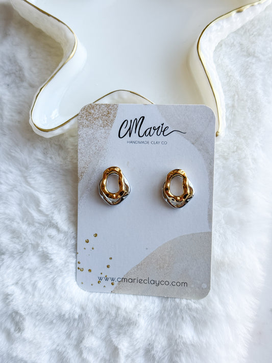 Gold & Silver Minimalist Stud