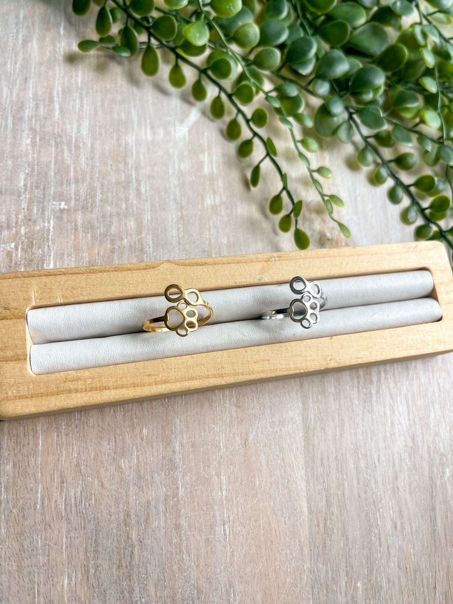 Stainless Steel Puppy Paw Ring