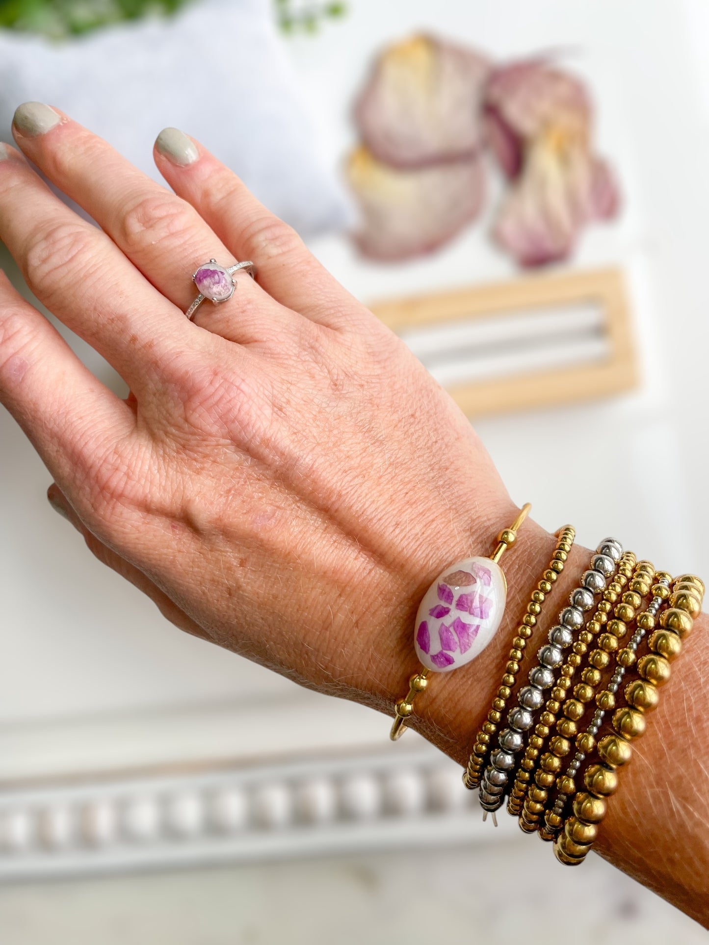 Cuff Bracelet with Stone Accent