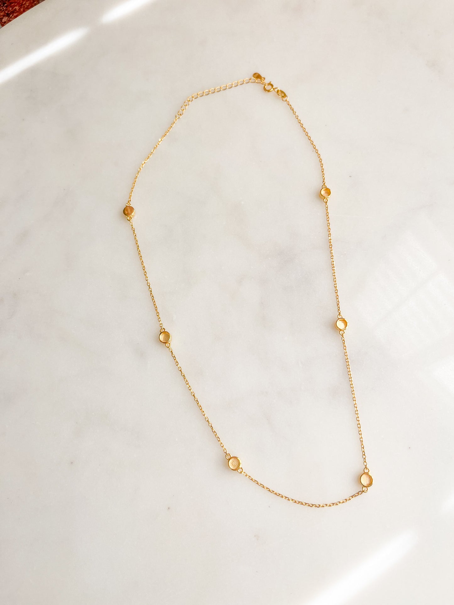 925 Sterling Small Round Multiple Stone Necklace