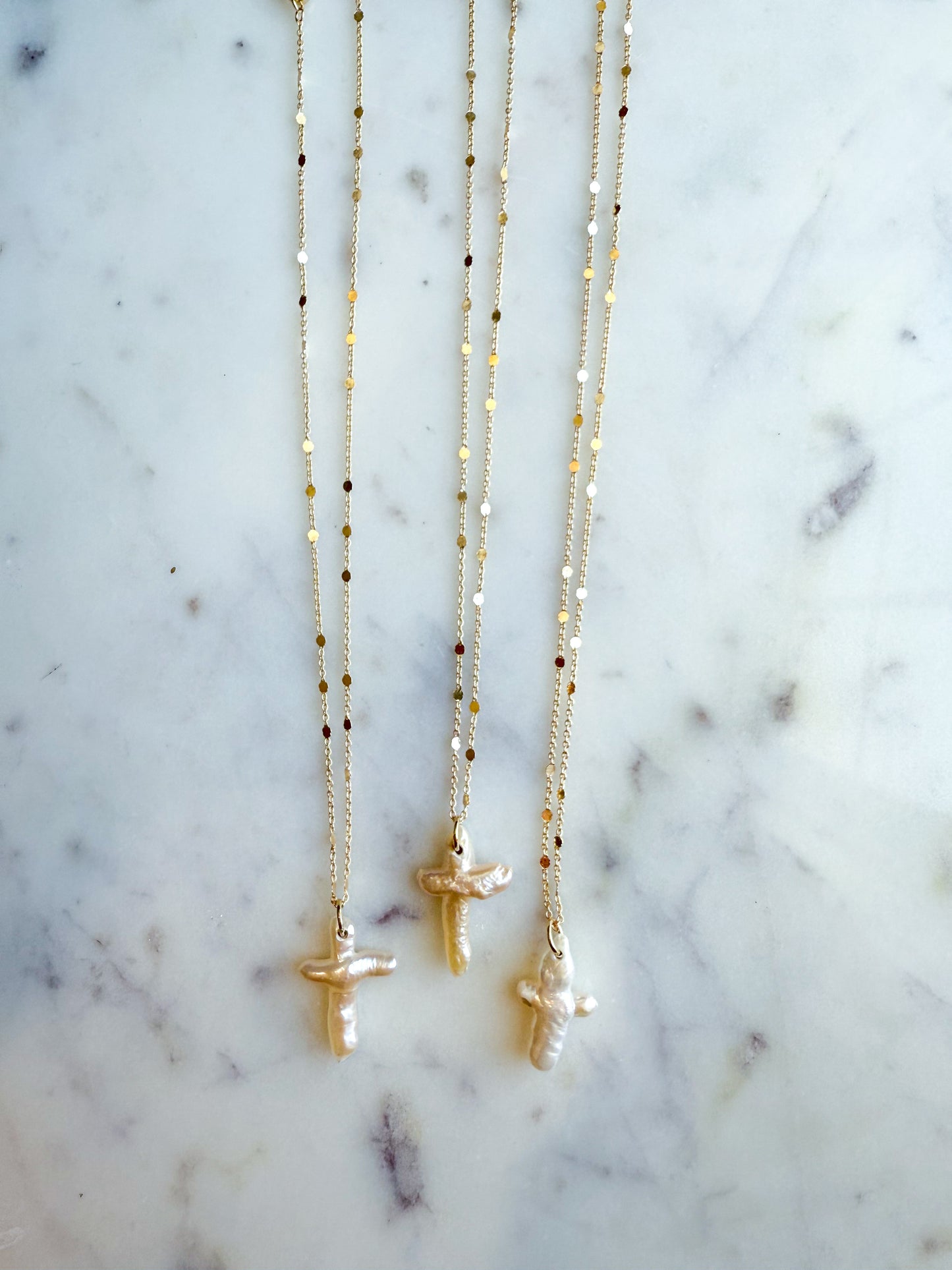 Fresh Water Pearl Cross Necklace