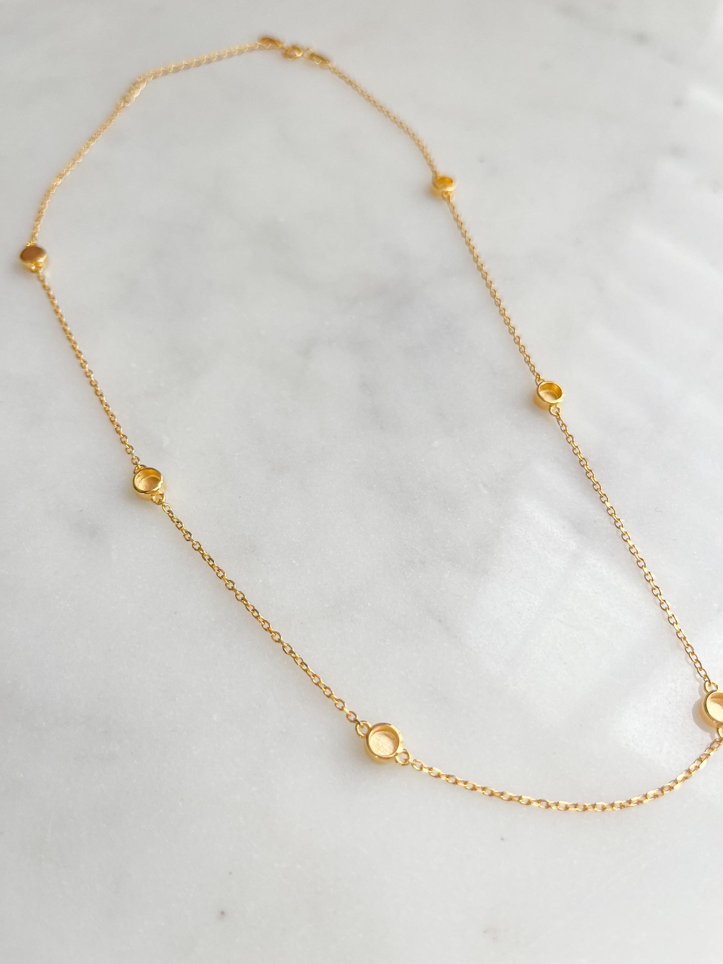925 Sterling Small Round Multiple Stone Necklace