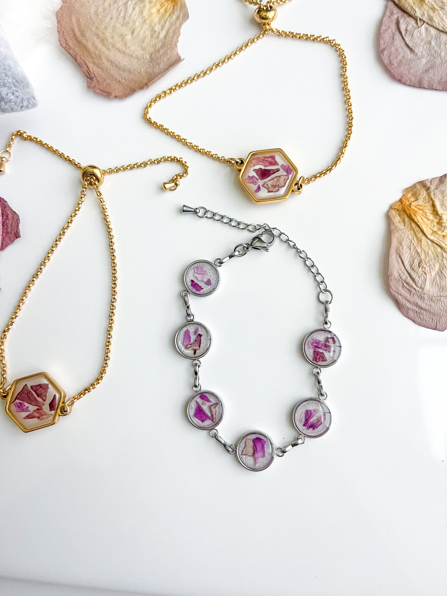 Stainless Steel Round Stone Chain Bracelet