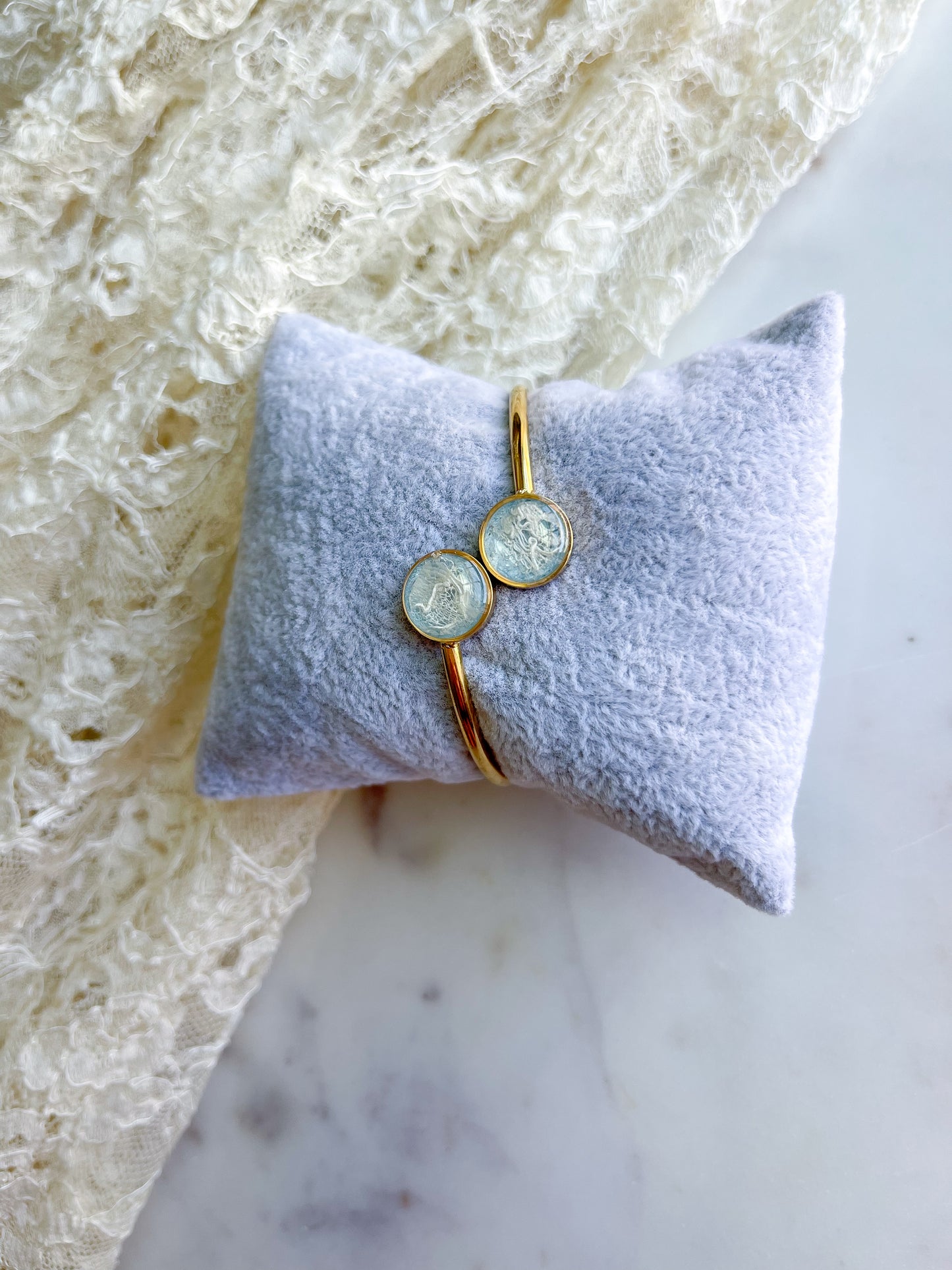 Cuff Bracelet with Round Stone Accent