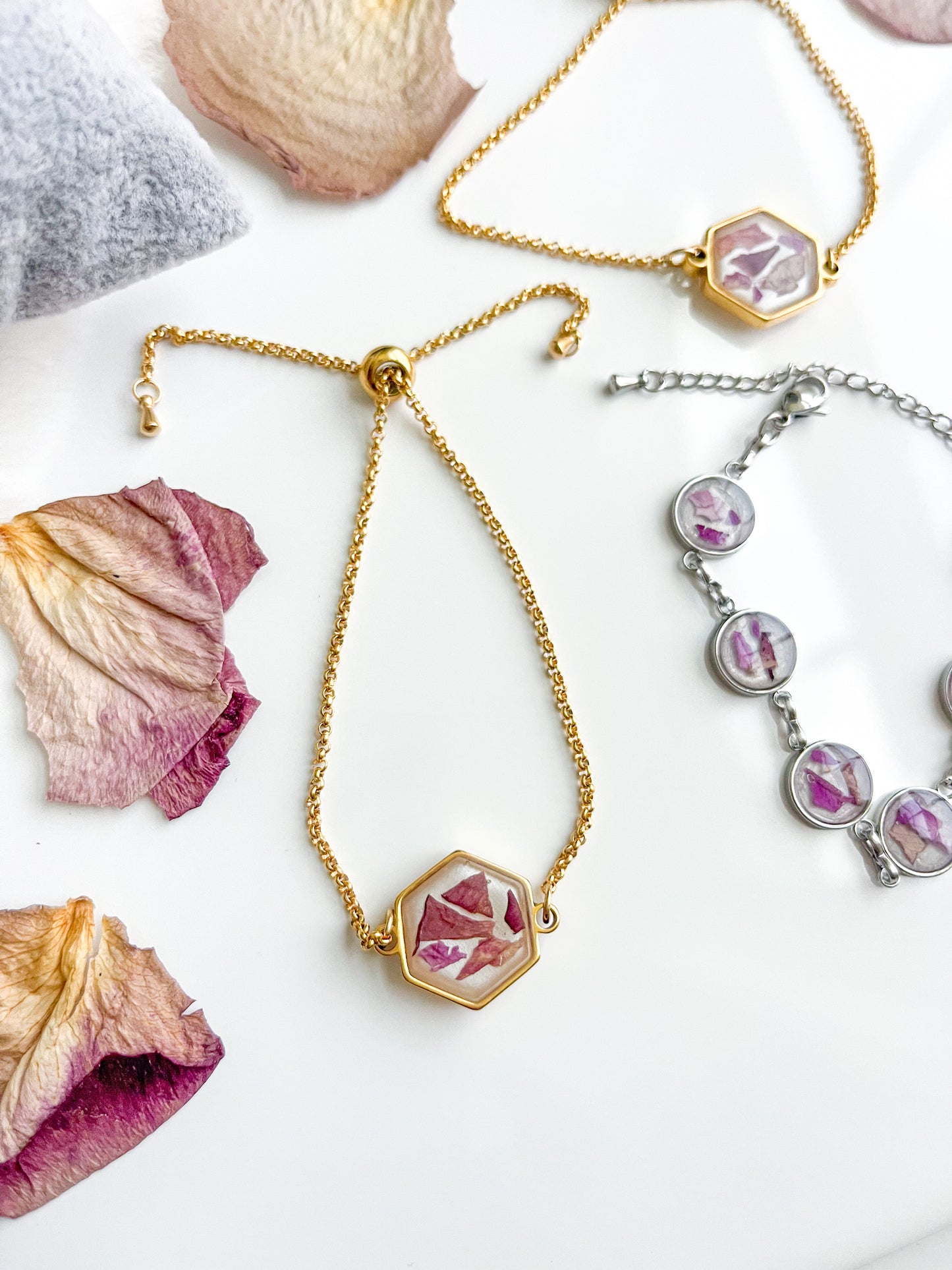 Gold Hexagon Adjustable Bracelet Chain