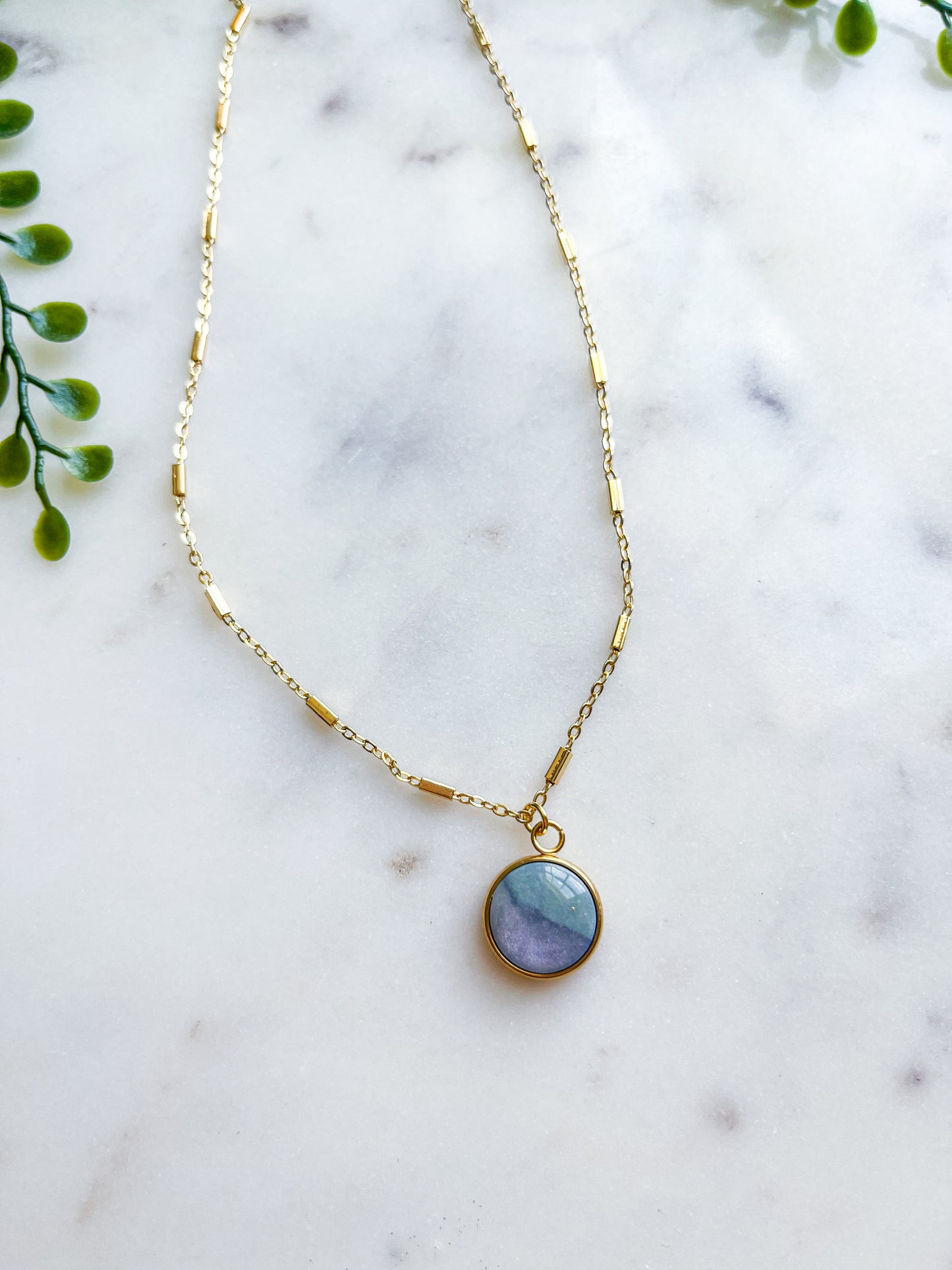 Stainless Steel Round Bezel Pendant