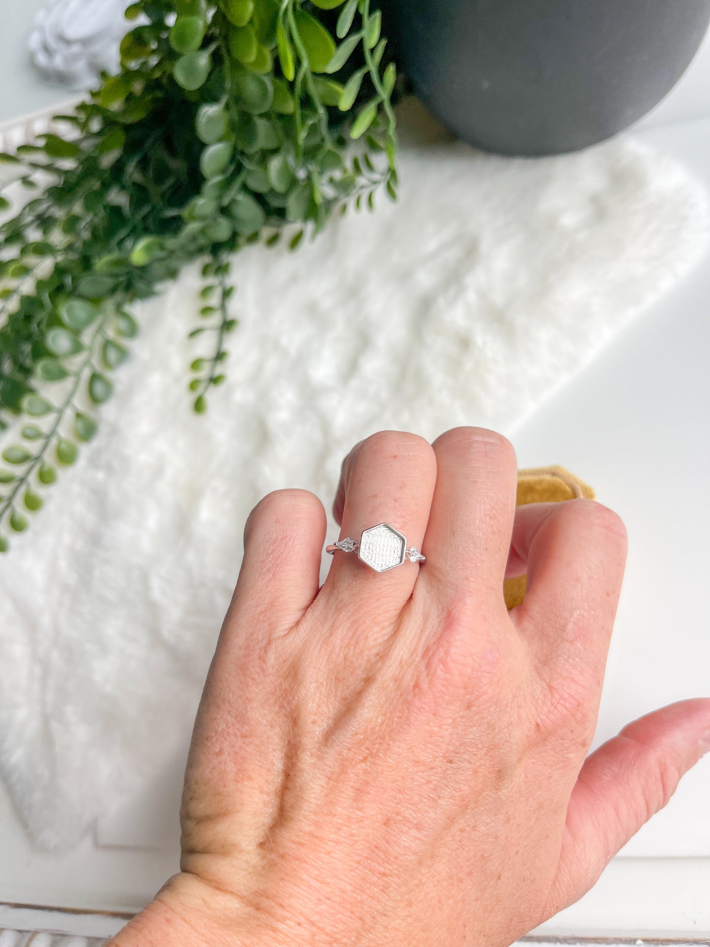 925 Sterling 8mm Hexagon Ring
