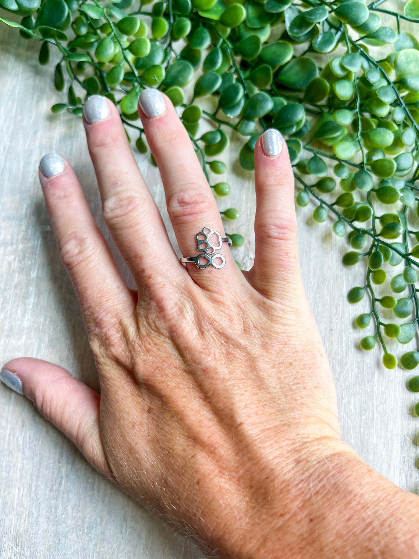 Stainless Steel Puppy Paw Ring