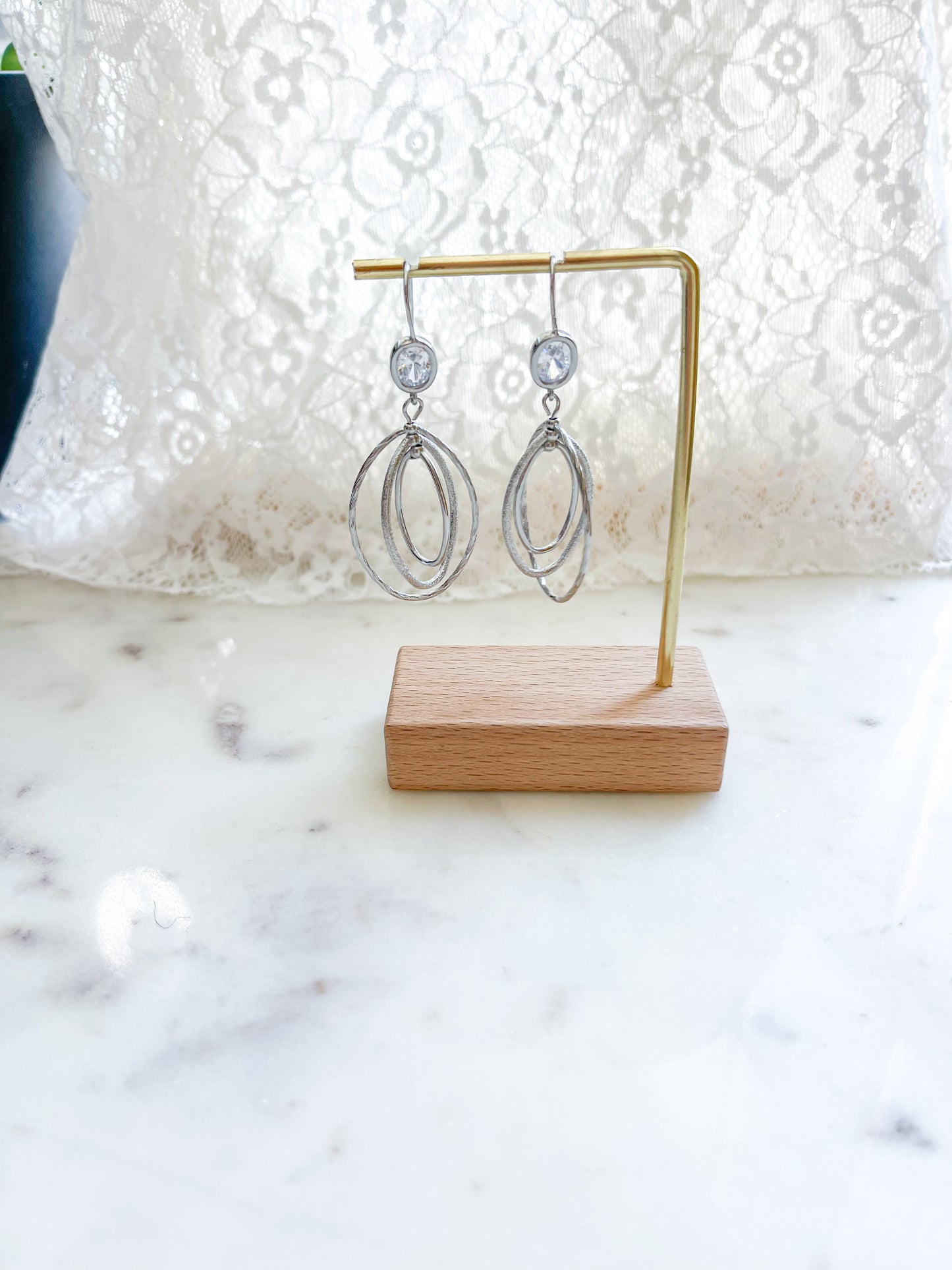 Silver Spinning Dream Earring