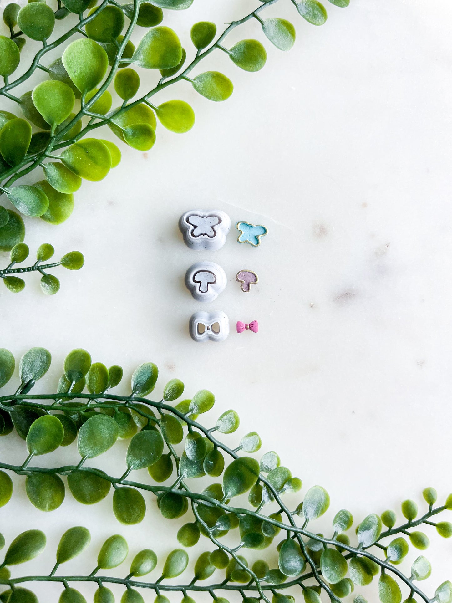 Micro Mushroom, Bow, and Butterfly