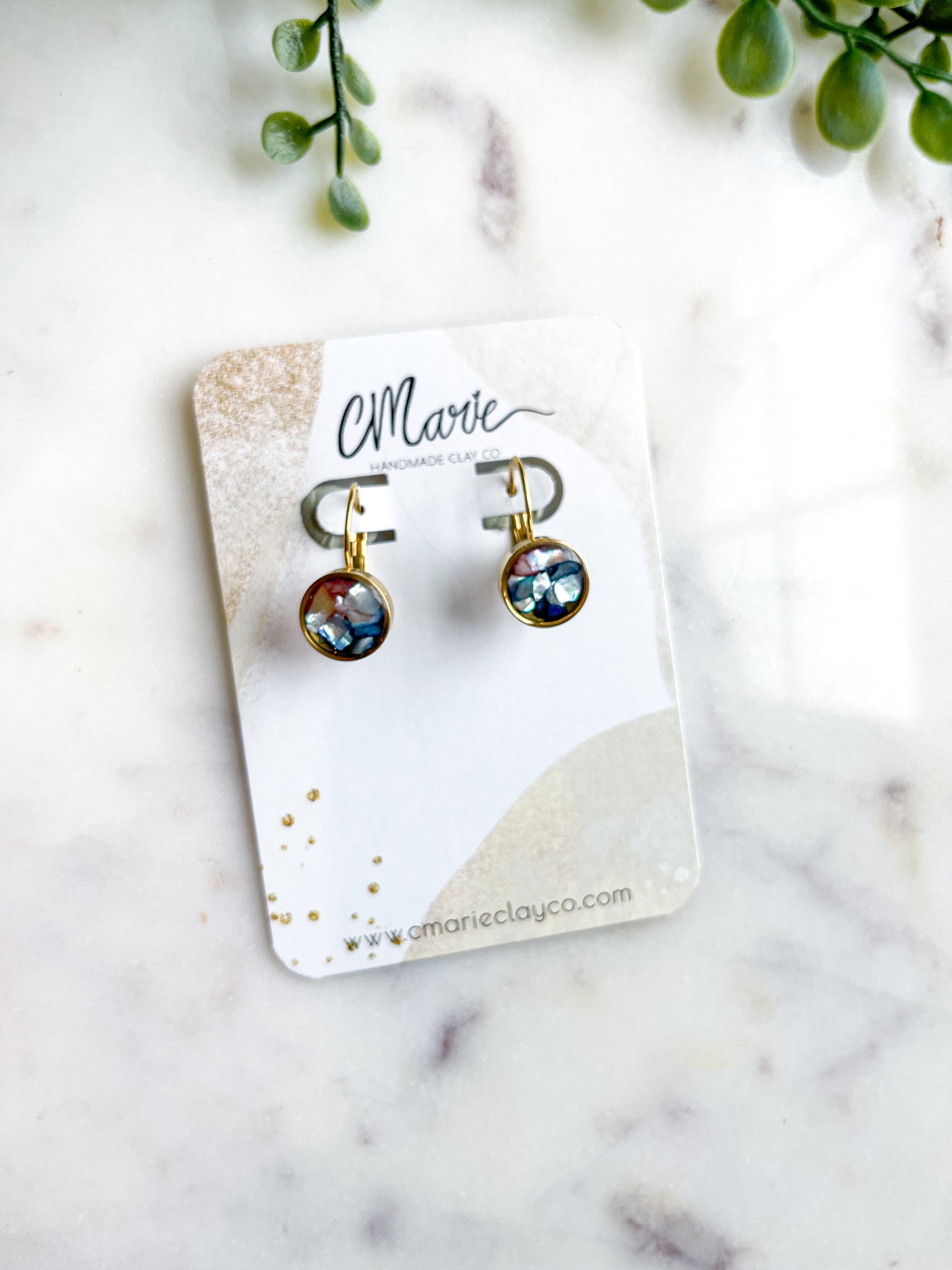 Stainless Steel Leverback 10mm Round Gold Earrings