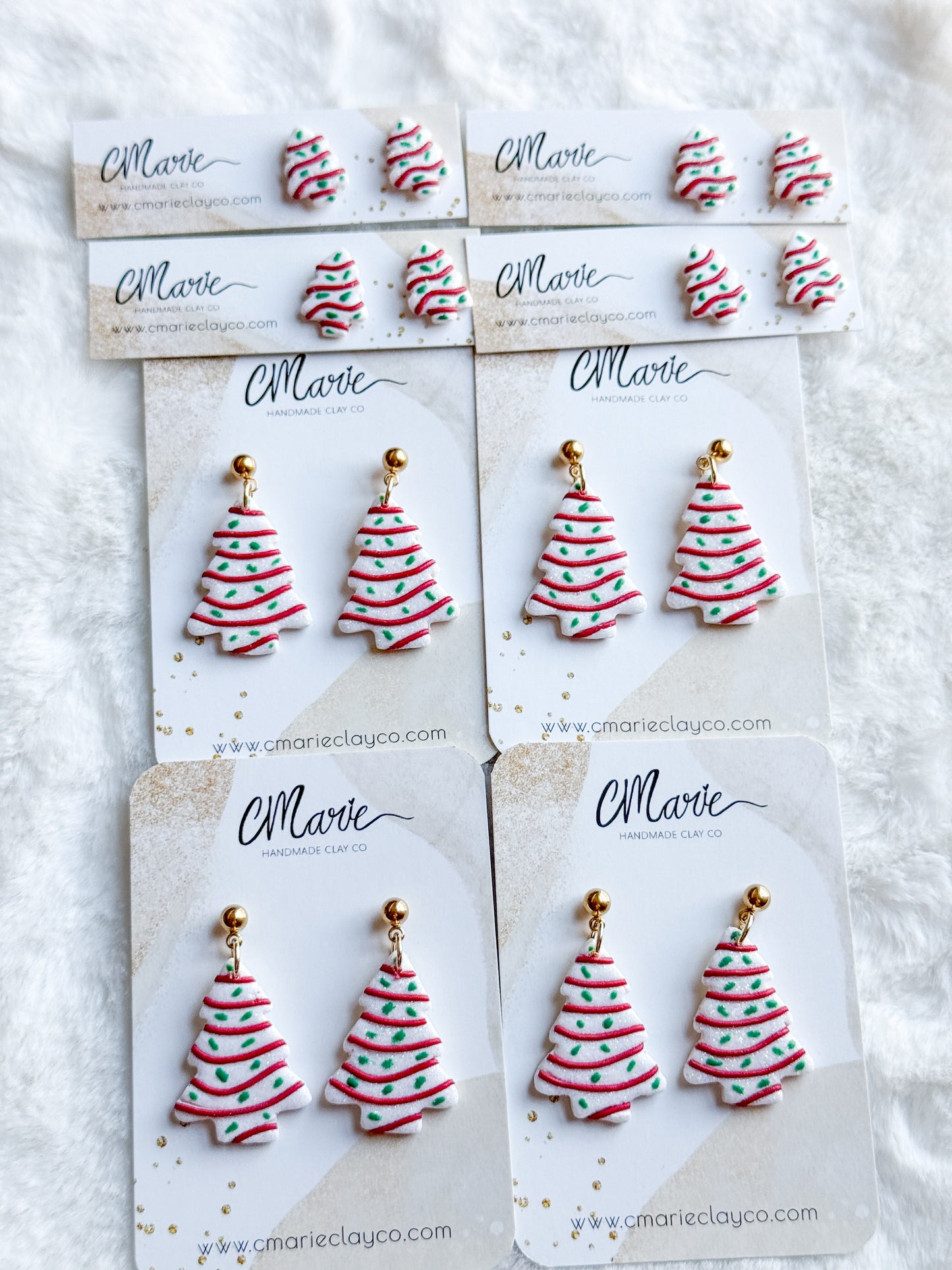 Christmas Tree Cake Dangle Earrings 2024 version