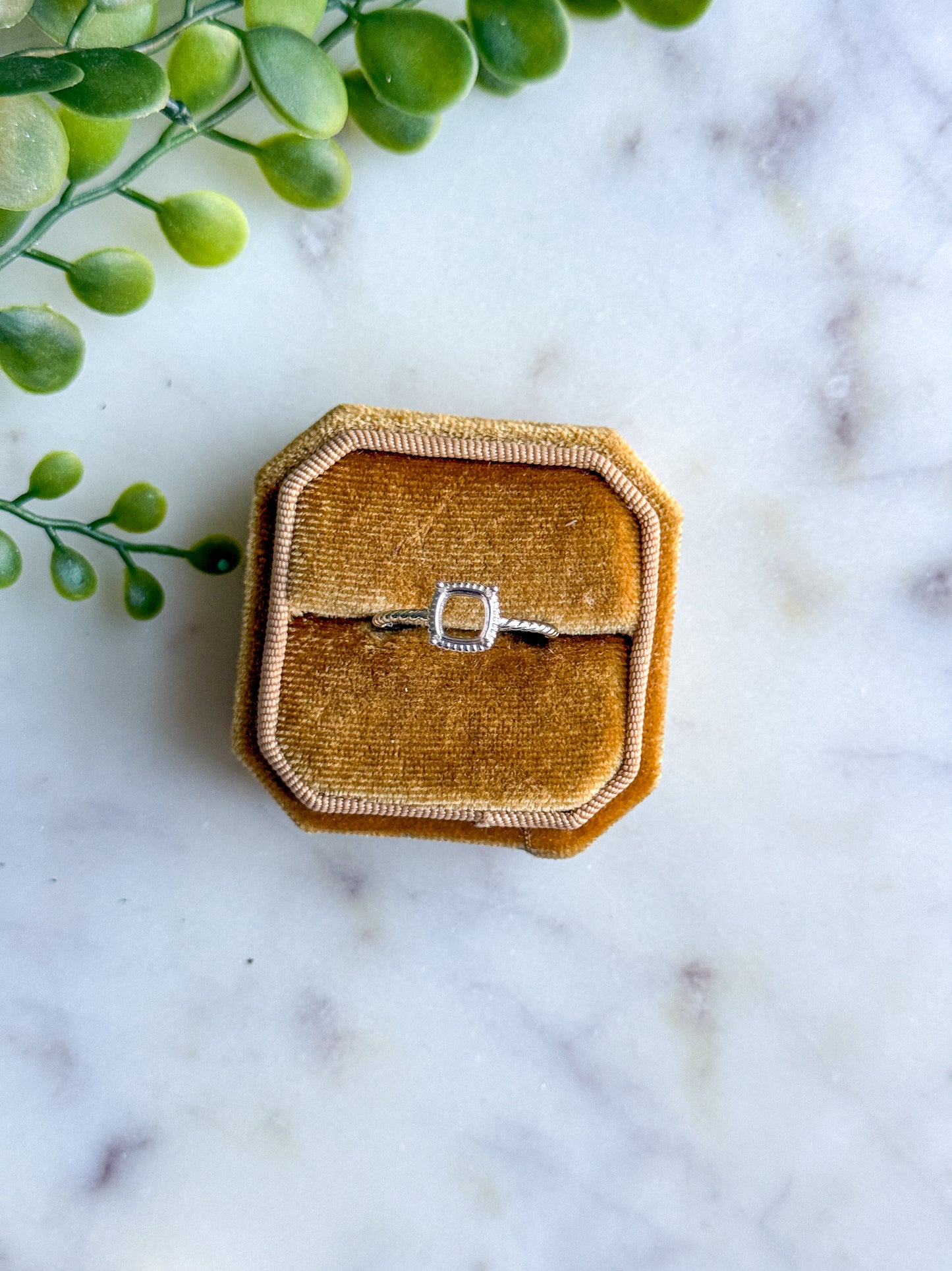 925 Sterling 6mm Cushion Square Ring