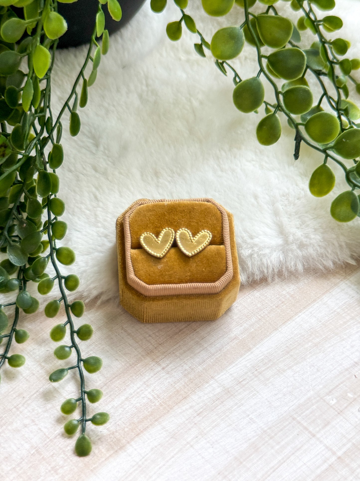 Heart Bezel Earring Studs