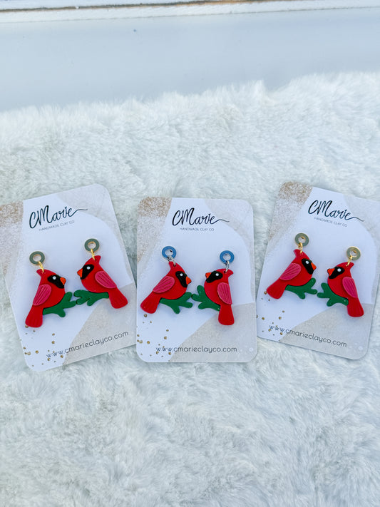 Cardinal Earrings