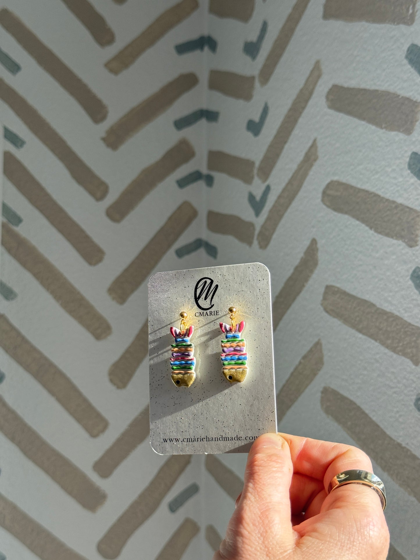 Rainbow Fish Earring