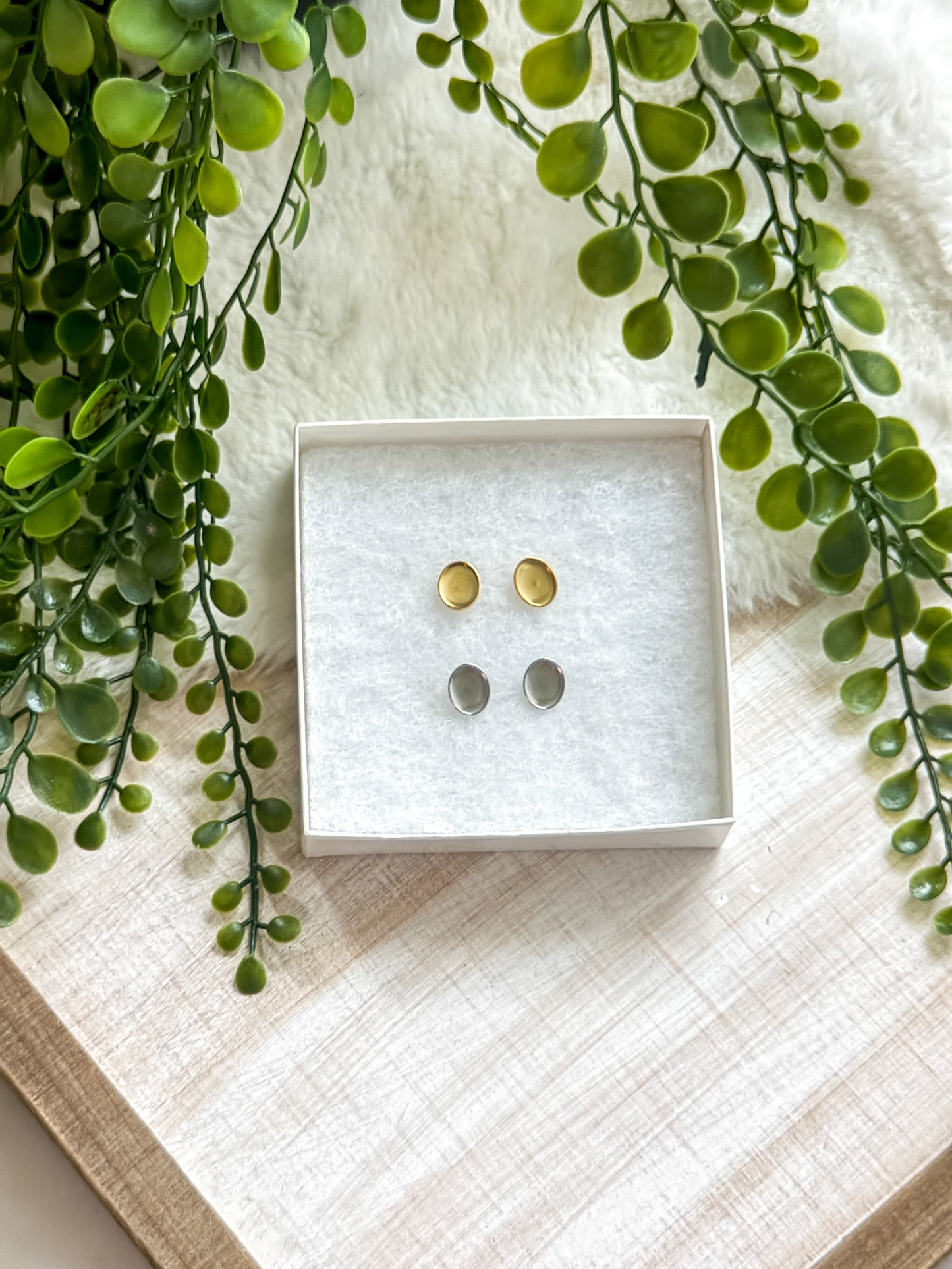 8x10MM Oval Studs Stainless Steel Earrings