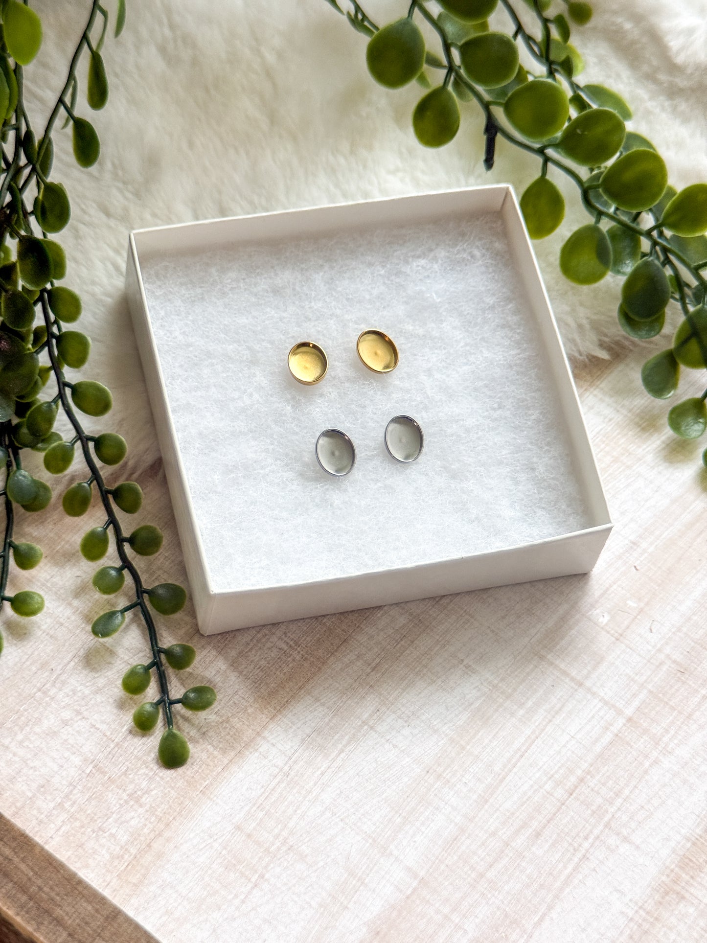 8x10MM Oval Studs Stainless Steel Earrings