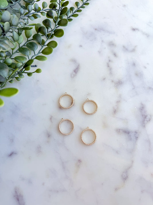 14K Gold Covered Brass 18mm Round Necklace Pendants