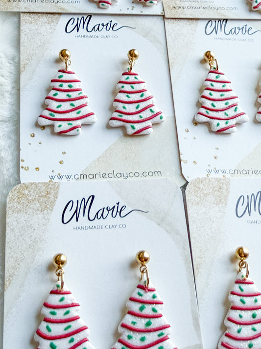 Christmas Tree Cake Dangle Earrings 2024 version