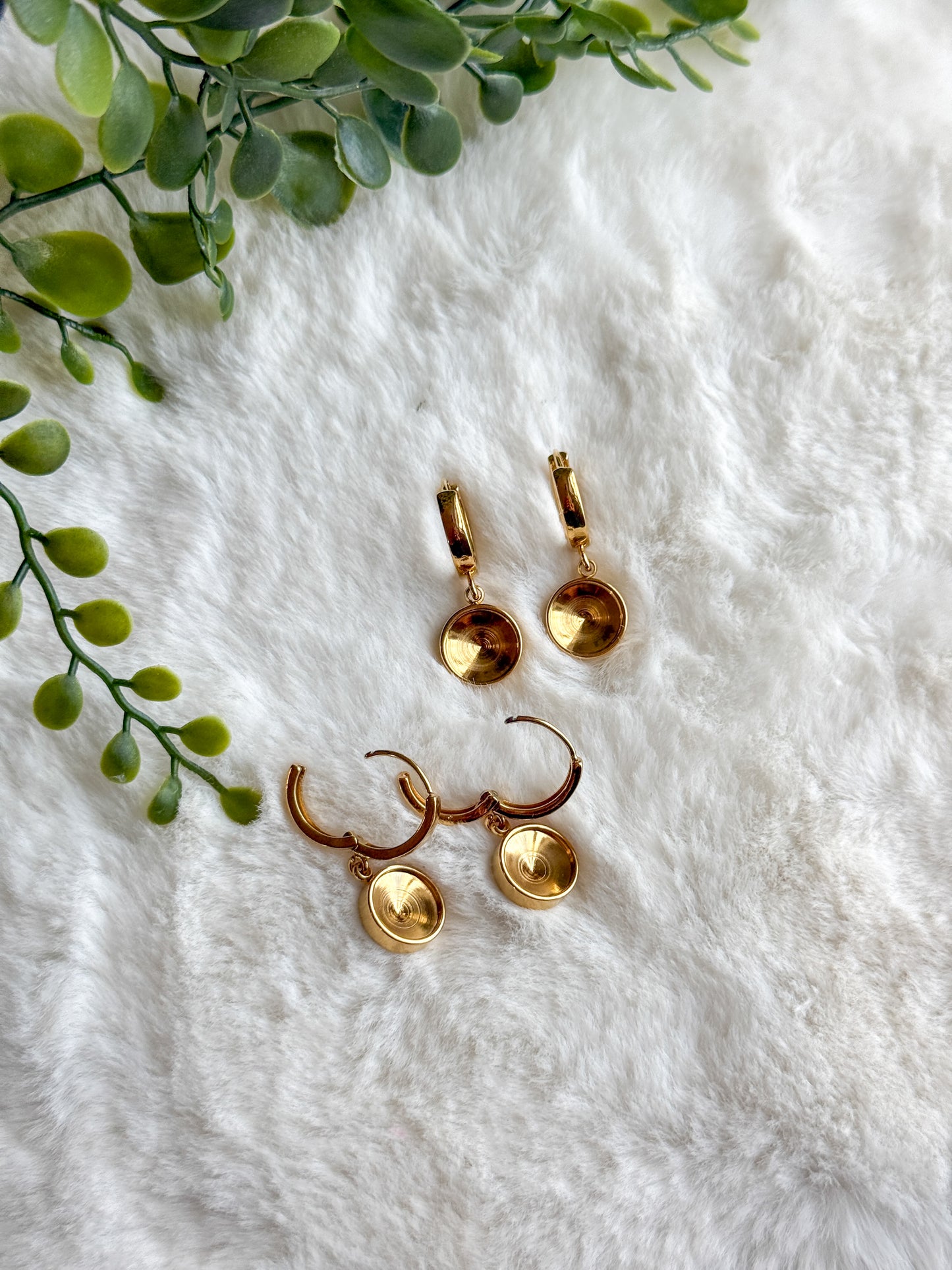 10mm Lever-back Round Hoop Earring Stainless Steel