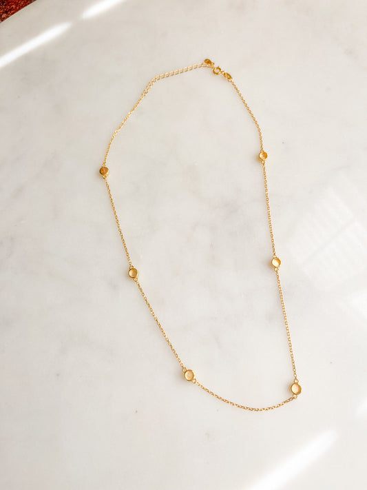 925 Sterling Small Round Multiple Stone Necklace