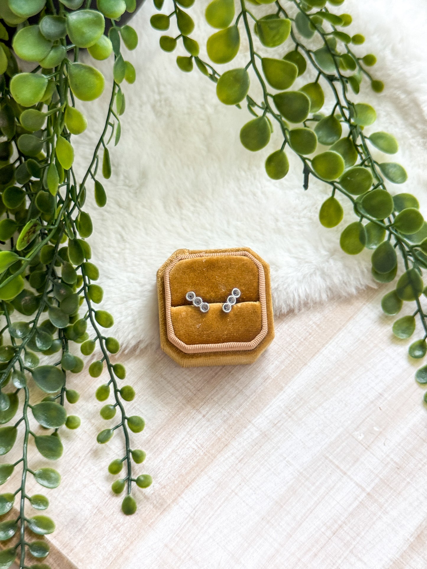 3 Stones 3MM Round Stainless Steel Stud Earrings