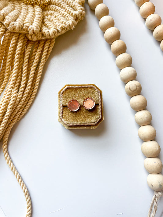 Rose Gold Lace Prong Earring Blank