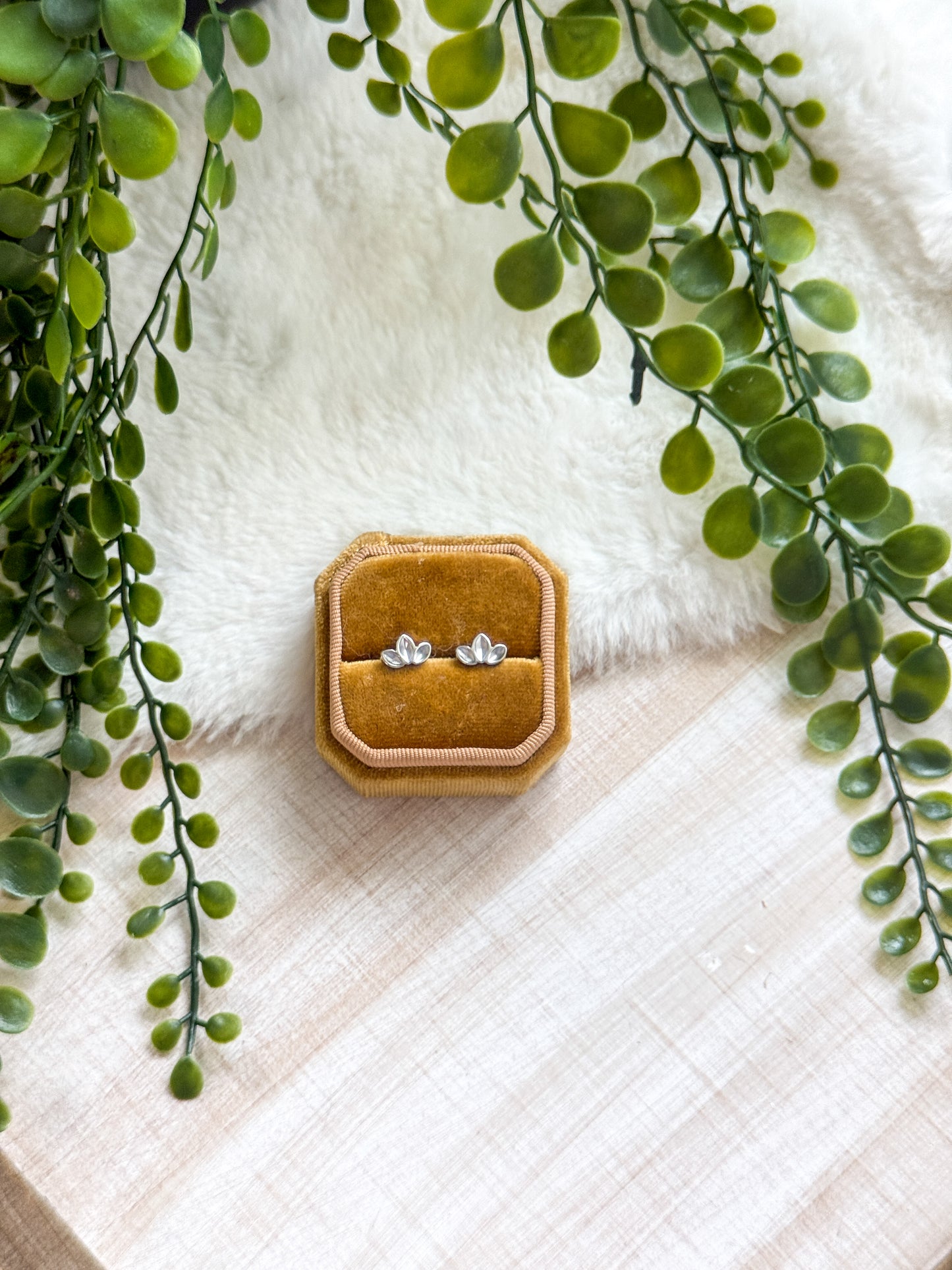 Stainless Steel 3 Stones Marquise Bezel Stud