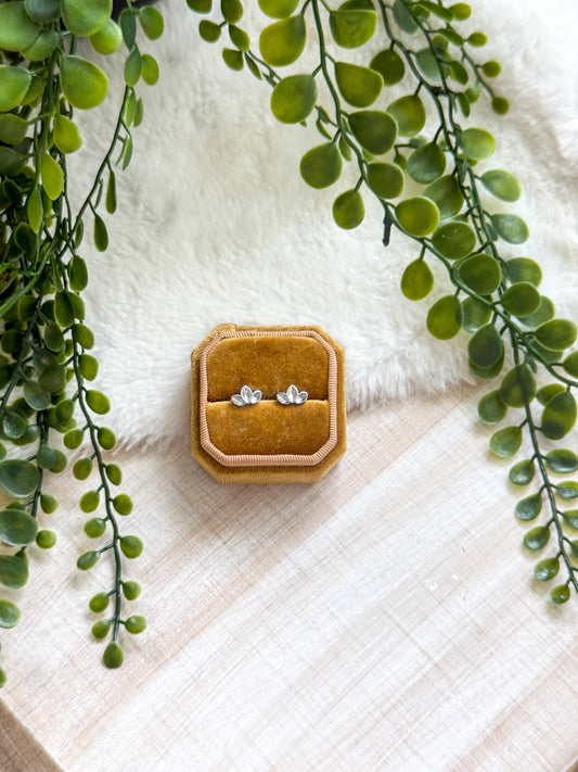 Stainless Steel 3 Stones Marquise Bezel Stud