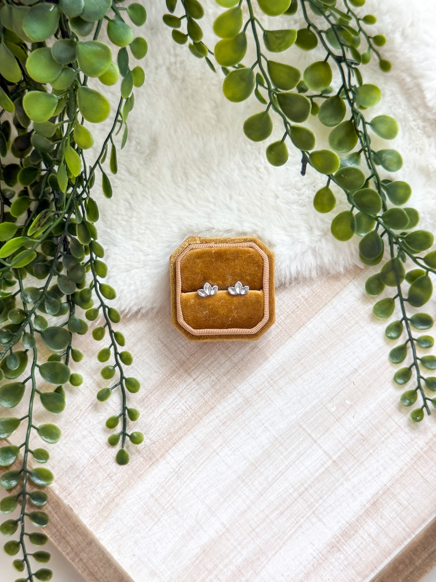 Stainless Steel 3 Stones Marquise Bezel Stud