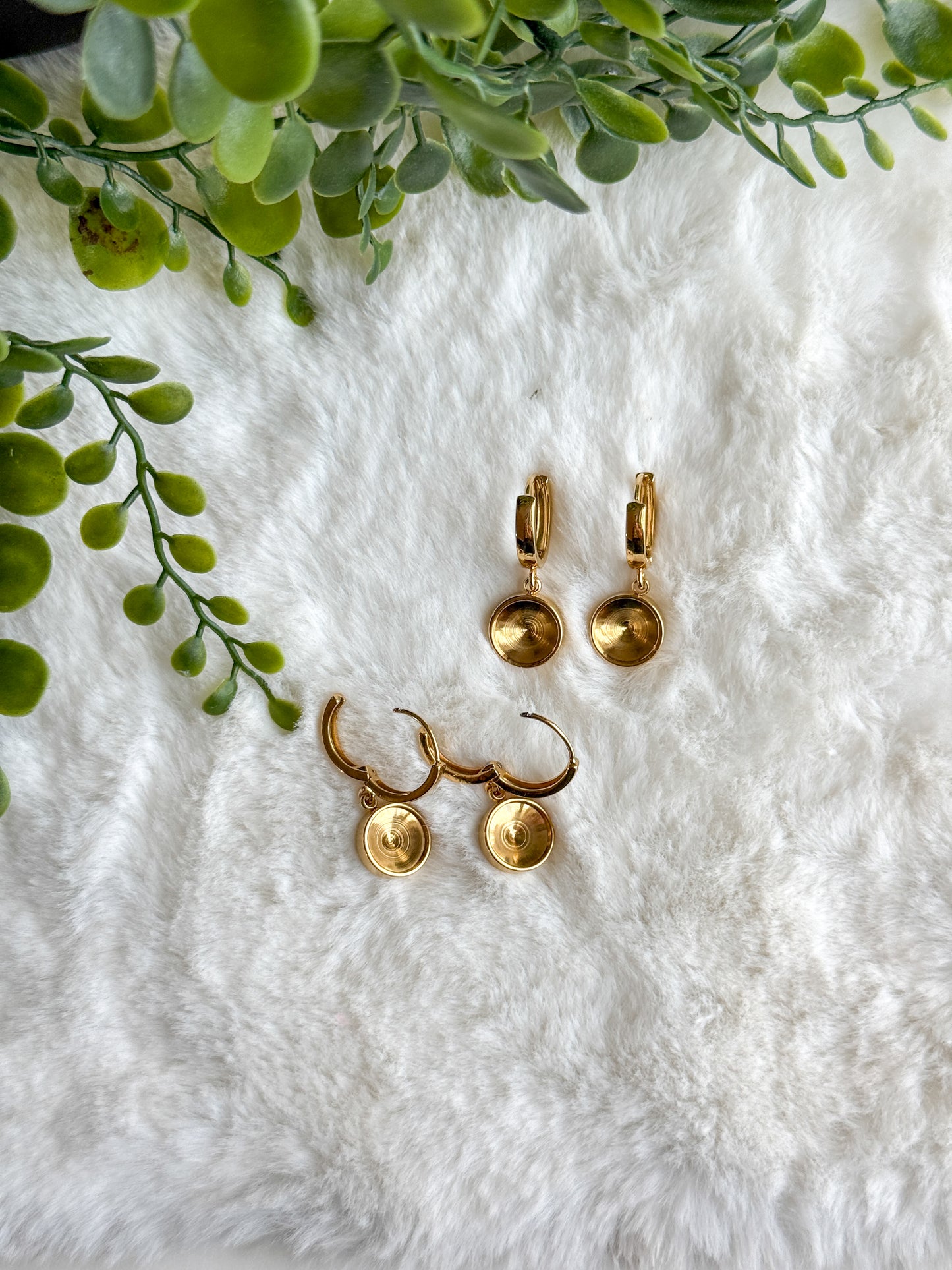 10mm Lever-back Round Hoop Earring Stainless Steel