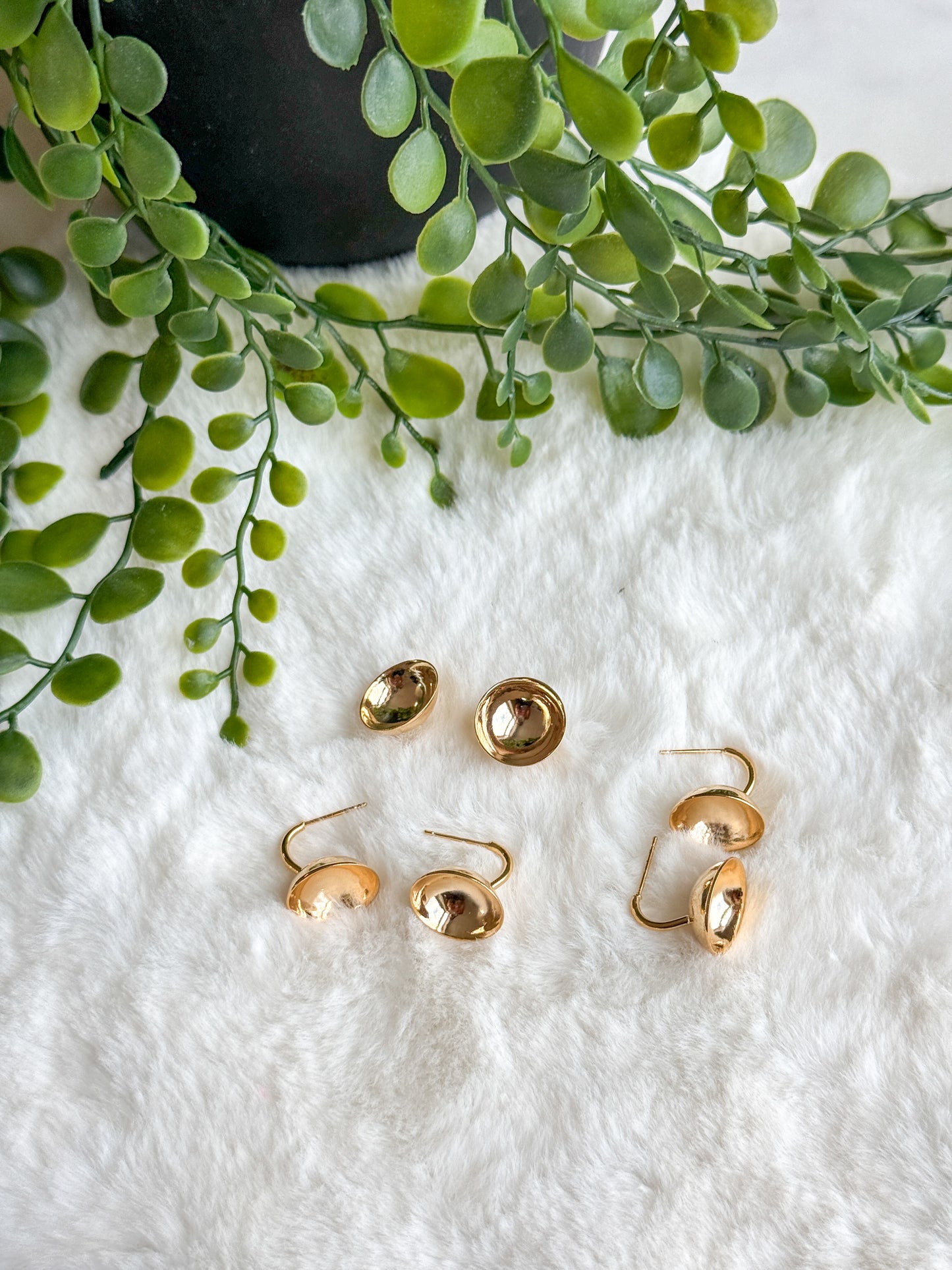 15mm Gold Covered Brass Semi Circle Stud