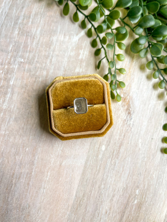 925 Sterling Emerald Rectangle Ring 8x10mm Stone