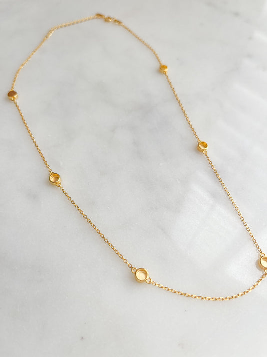 925 Sterling Small Round Multiple Stone Necklace