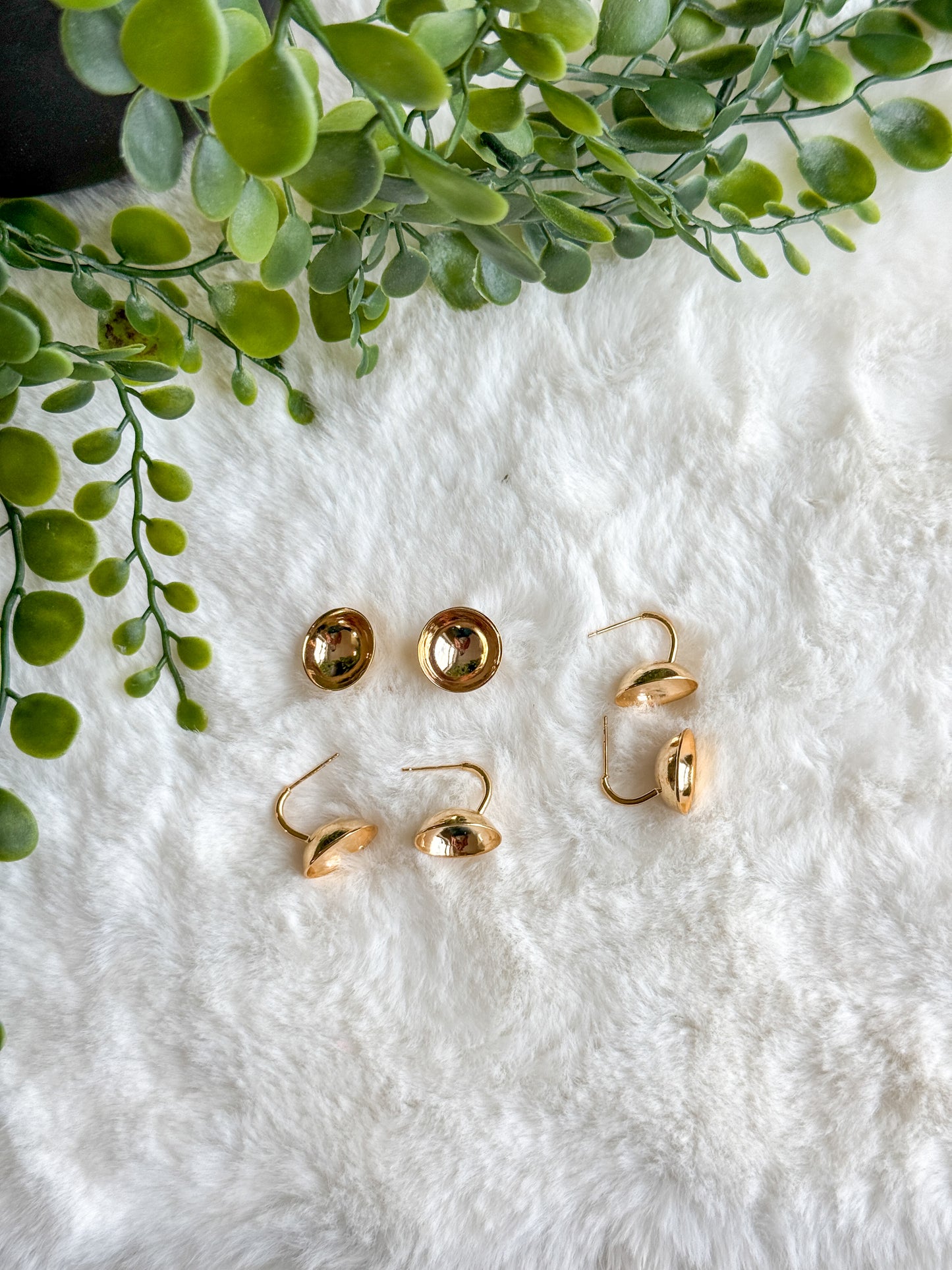 15mm Gold Covered Brass Semi Circle Stud