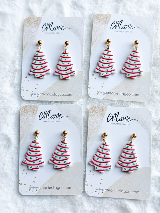 Christmas Tree Cake Dangle Earrings 2024 version