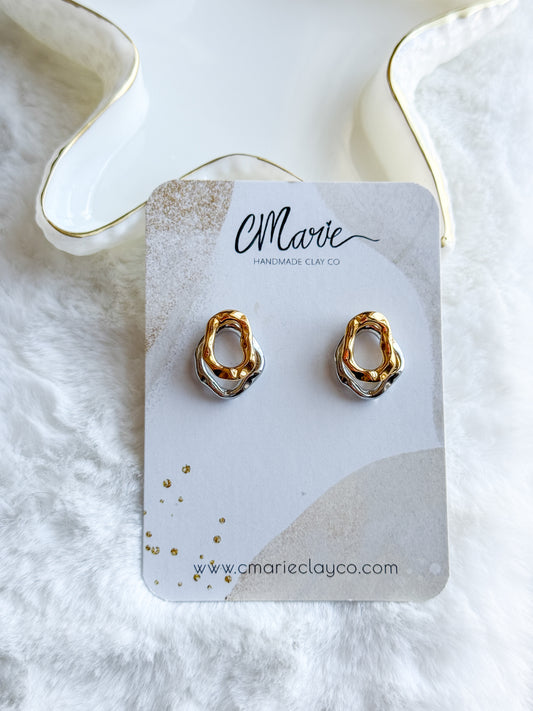 Gold & Silver Minimalist Stud