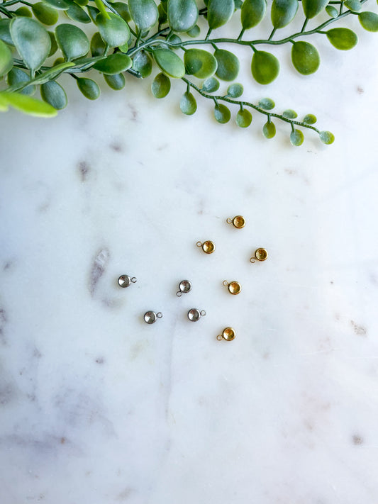 6mm Stainless Steel Round Bezel Pendants