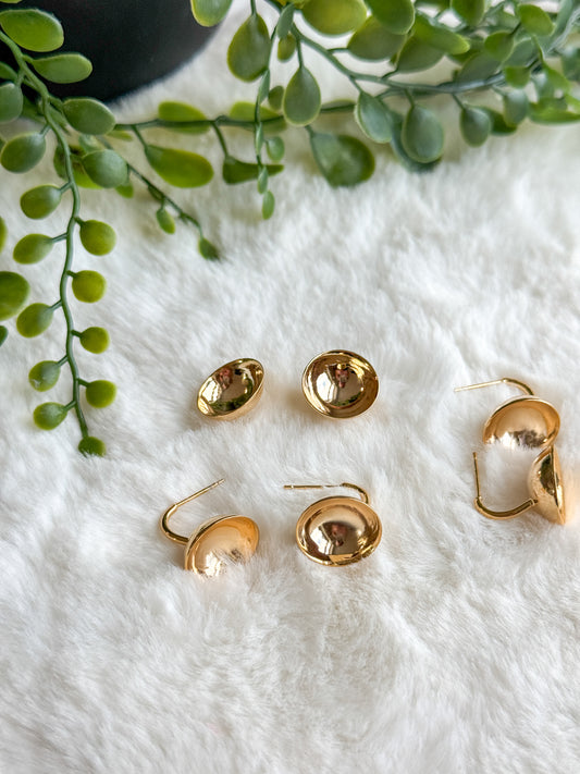 15mm Gold Covered Brass Semi Circle Stud