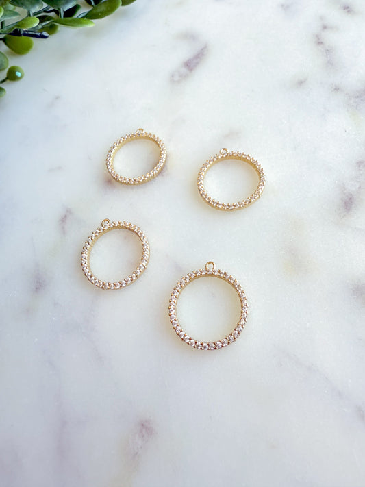 14K Gold Covered Brass 18mm Round Necklace Pendants