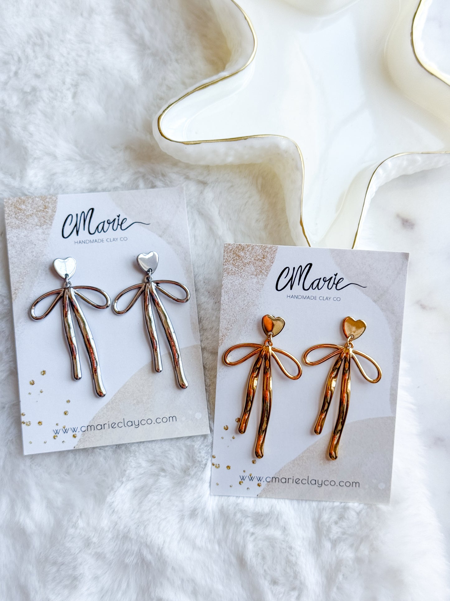 Bow Dangle Earring Gold & Silver Options