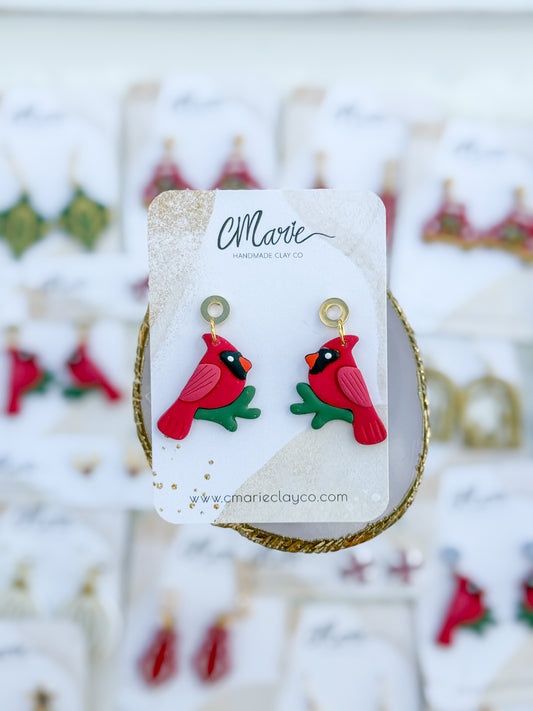 Cardinal Earrings