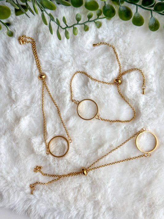 Gold Round Adjustable Bracelet Chain