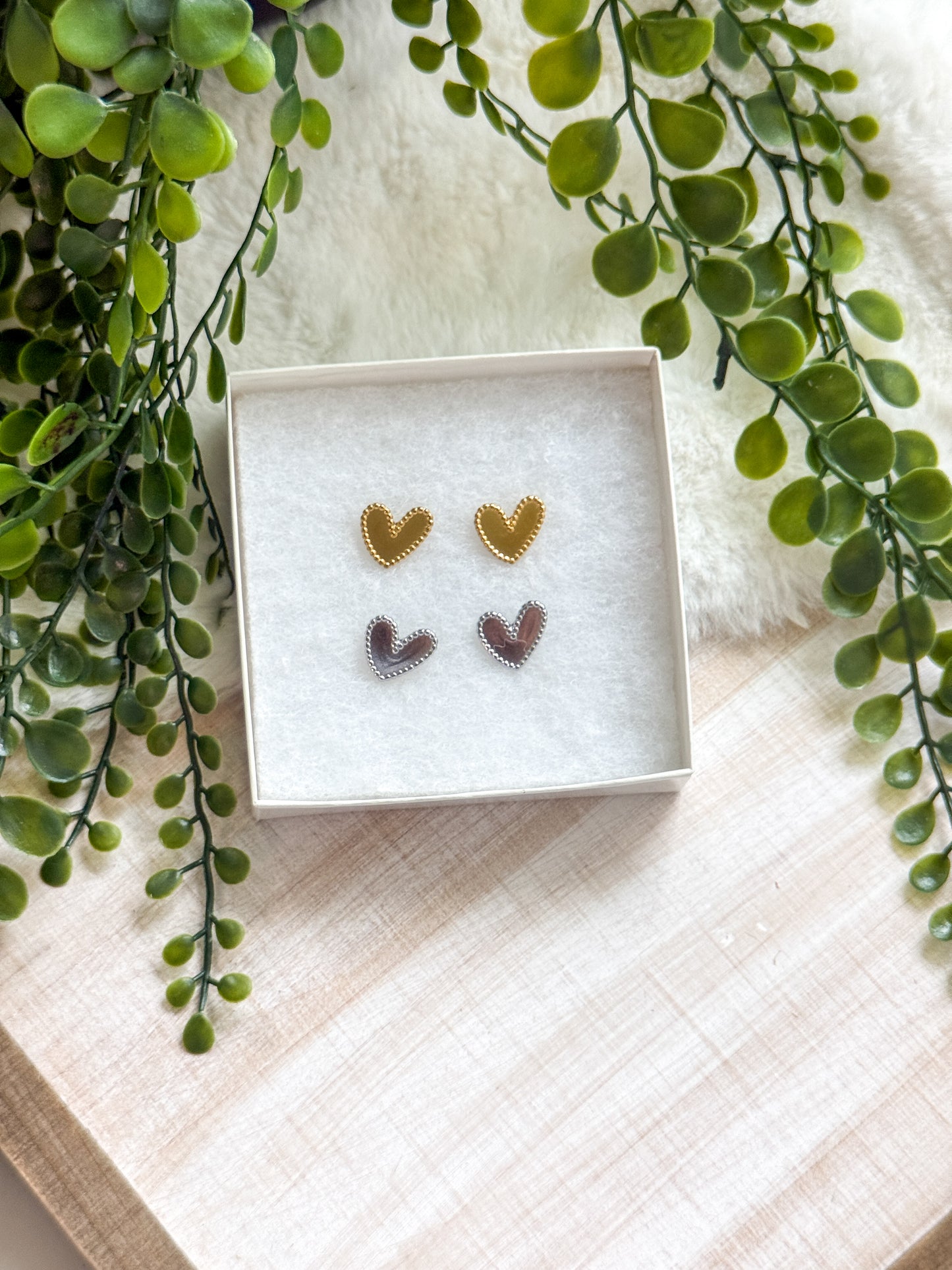 Heart Bezel Earring Studs