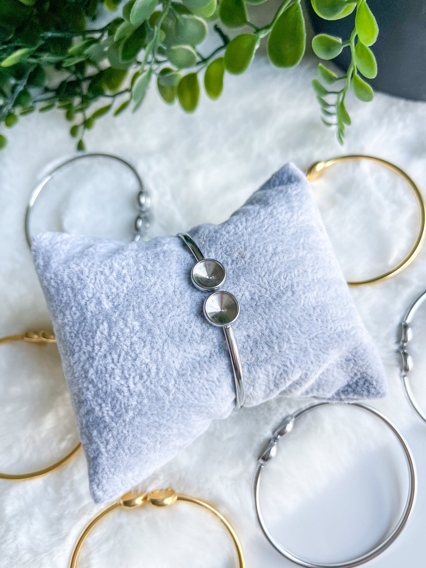 Cuff with 8mm Round Stones