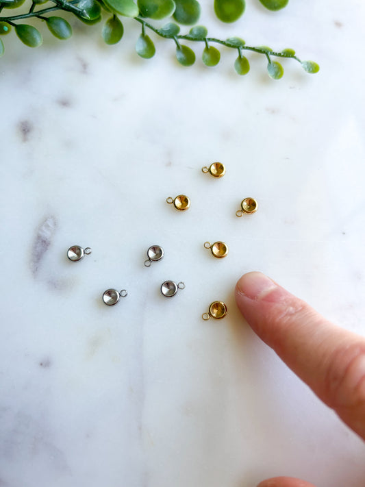 6mm Stainless Steel Round Bezel Pendants