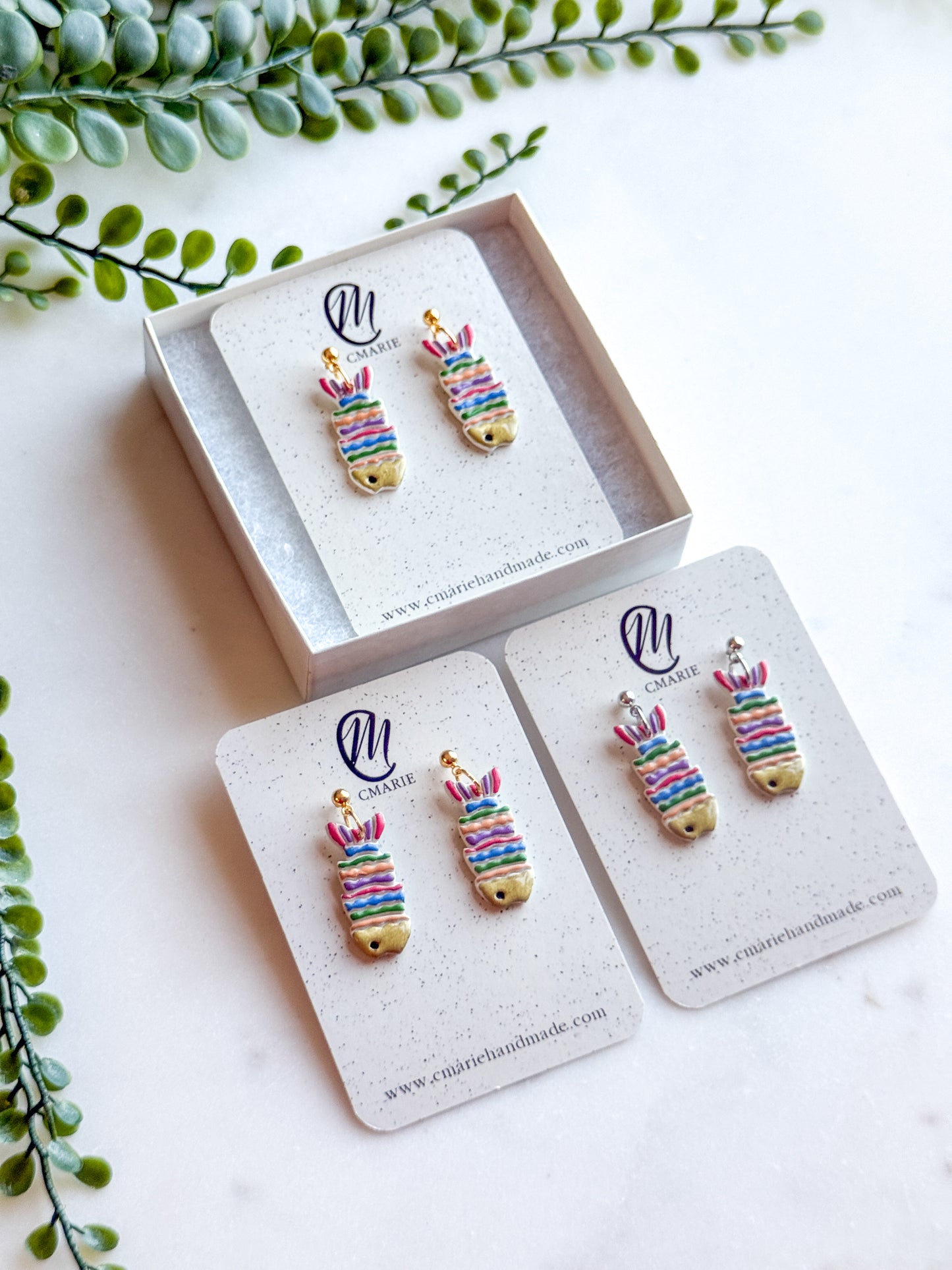 Rainbow Fish Earring